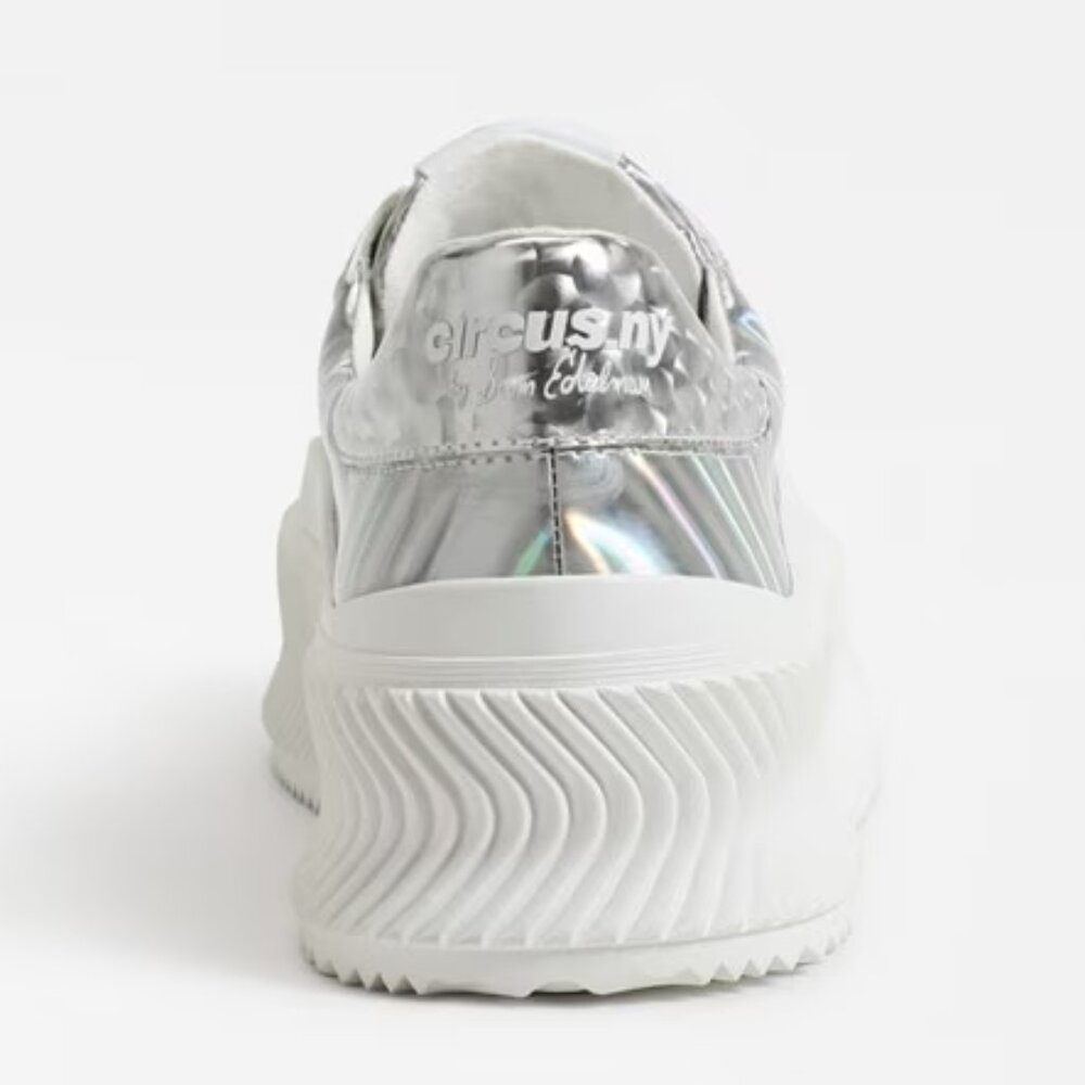 $79 NWT SAM EDELMAN Silver Platform Sneaker - Picture 8 of 12